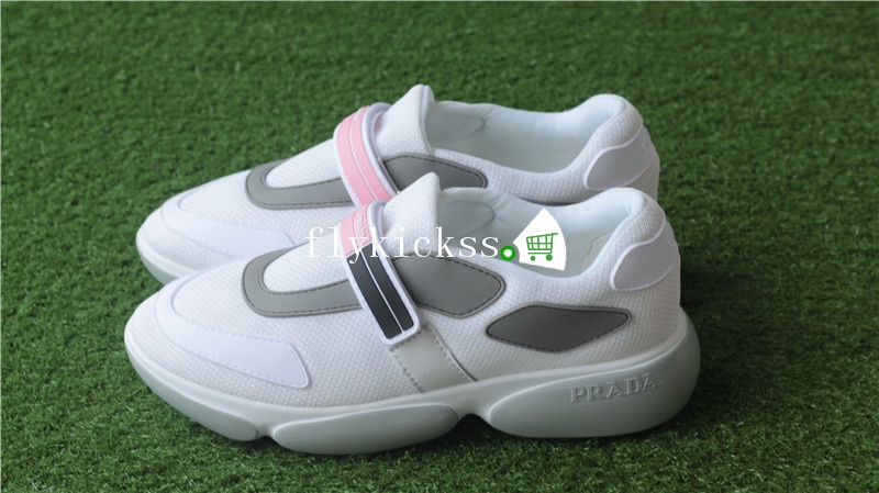 Prada 18SS Cloubust Sneaker Velcro WNS White Pink